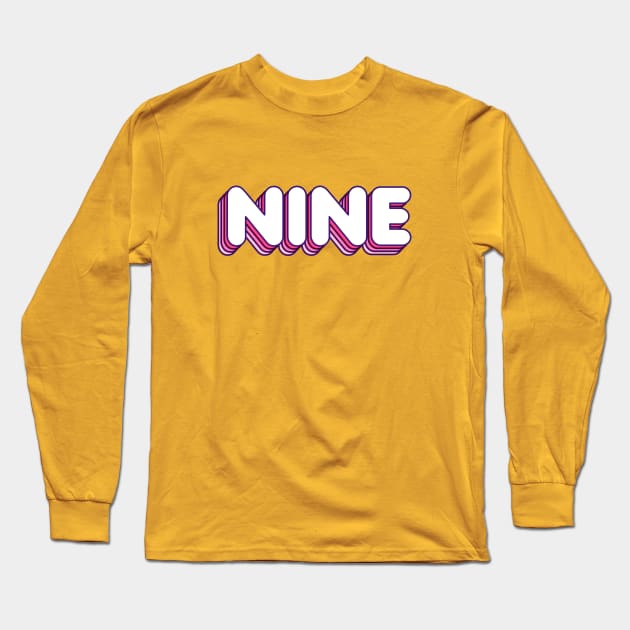 Pink Layers Nine Name Label Long Sleeve T-Shirt by KedaiComel